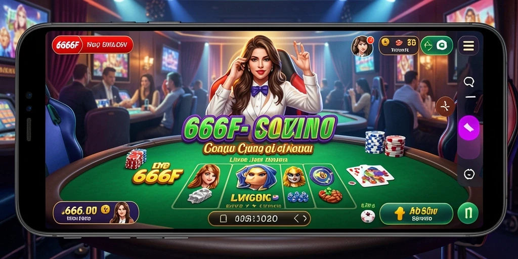 Tampilan gameplay Live Casino yang mendebarkan di 666F.