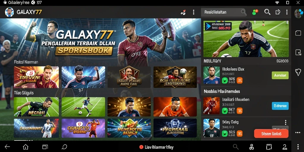 Tampilan antarmuka GALAXY77 saat melakukan taruhan olahraga.