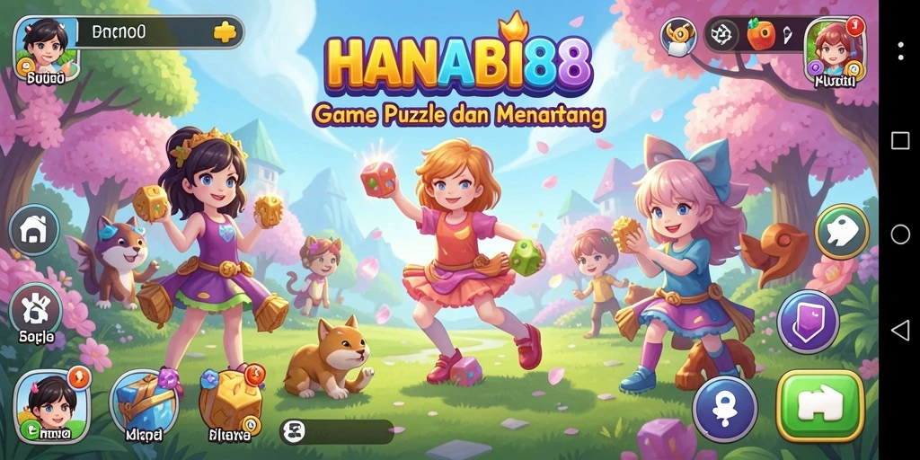 Tampilan gameplay seru dari HANABI88 dengan teka-teki menantang.