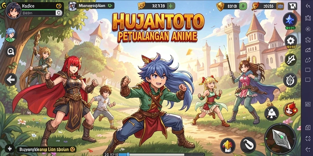 Tampilan gameplay HUJANTOTO yang penuh aksi dan interaksi karakter.
