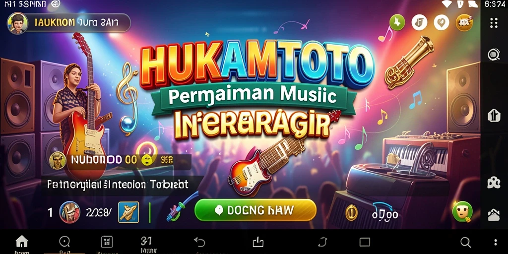 Tampilan gameplay HUKUMTOTO yang menarik dengan beragam lagu.