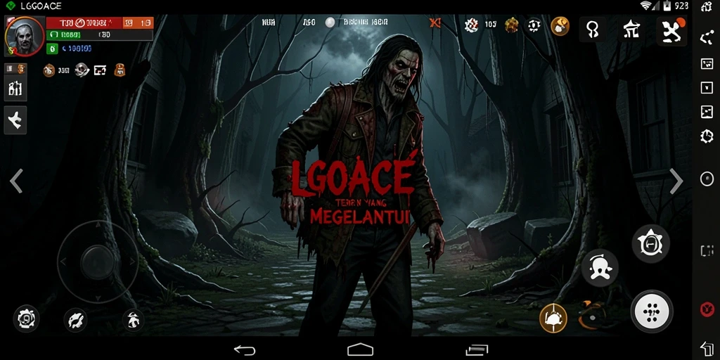 Gameplay LGOACE yang menegangkan di suasana gelap dan menyeramkan.