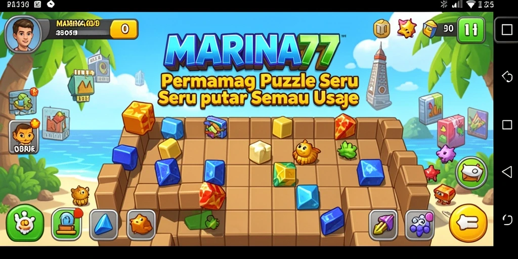 Gameplay MARINA77 yang menantang dan seru dalam menyelesaikan puzzle.