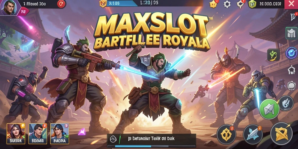 Gameplay seru MAXSLOT yang menampilkan pertempuran intens Battle Royale.