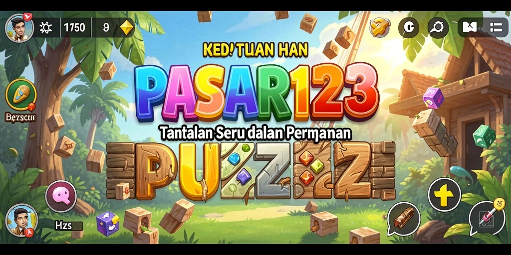 Screenshot utama PASAR123 menampilkan gameplay menarik saat menyelesaikan puzzle.