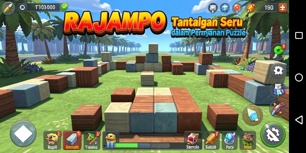 Tangkapan layar RAJAMPO menunjukkan gameplay menantang dan menarik.