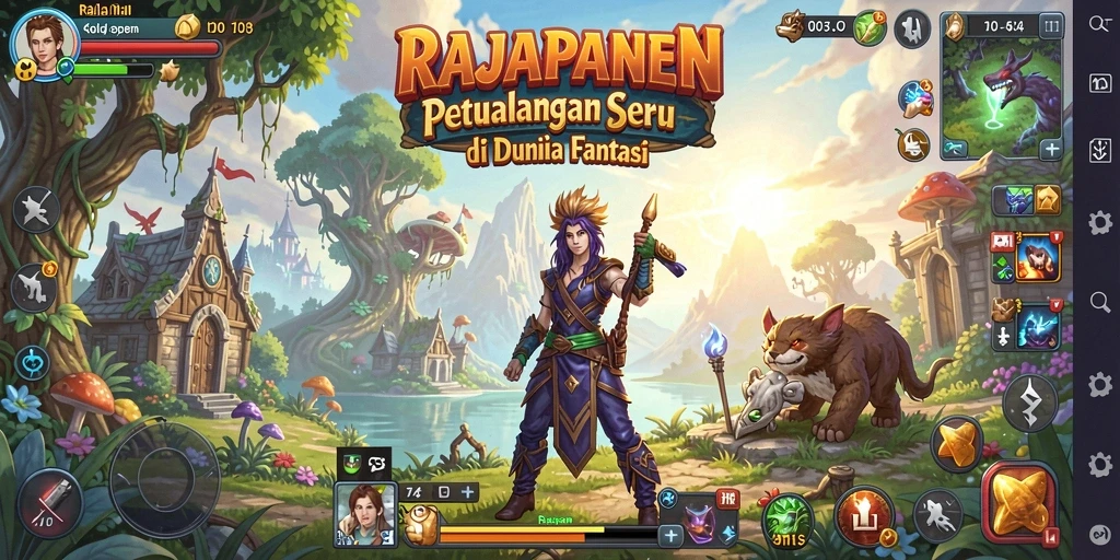 Tangkapan layar utama RAJAPANEN yang menunjukkan aksi gameplay seru.