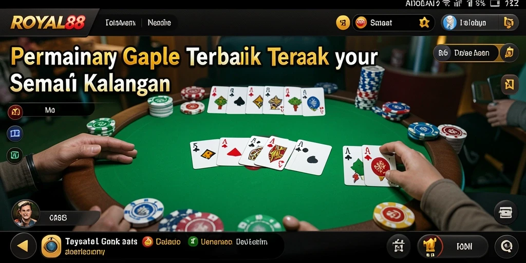 Tampilan gameplay Gaple yang seru di ROYAL88.