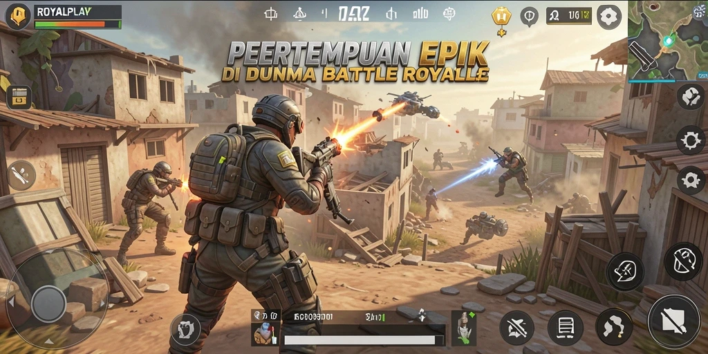 Gameplay ROYALPLAY: seru dan penuh aksi di medan perang Battle Royale.