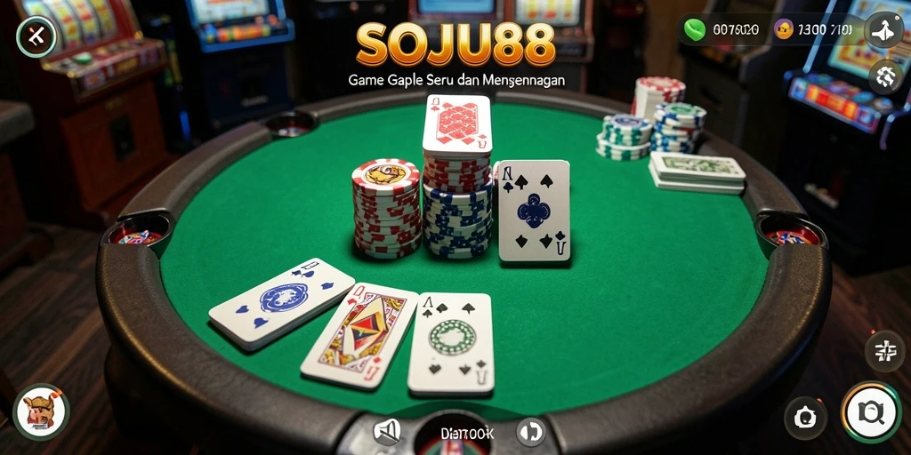 Tampilan gameplay seru bermain Gaple di SOJU88.