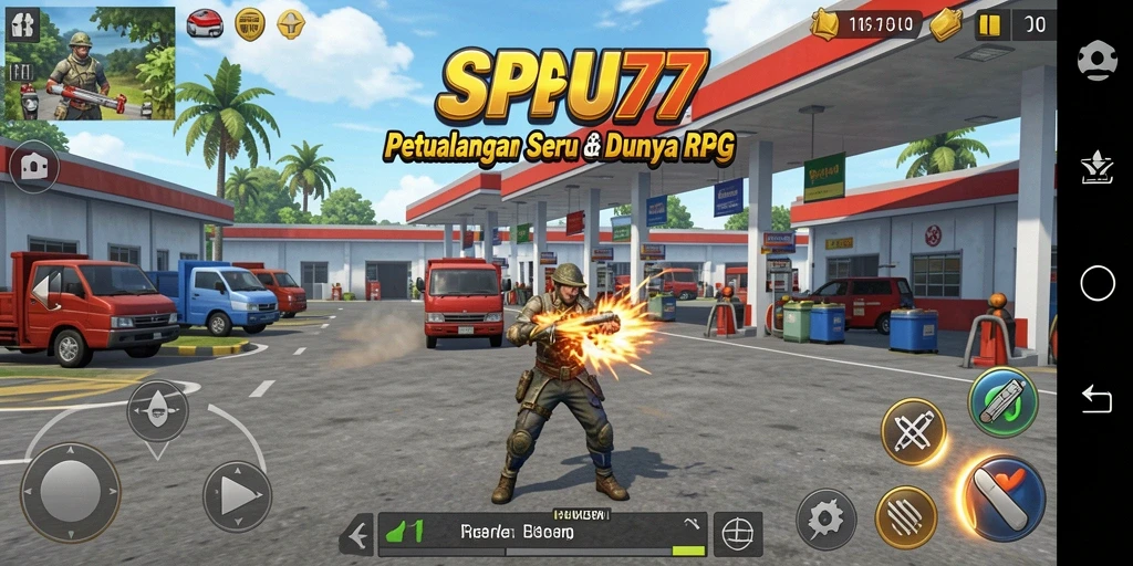 Tampilan gameplay SPBU77 yang seru dan mendebarkan.