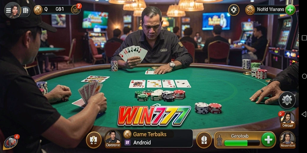 Tampilan gameplay poker seru di WIN777 dengan fitur menarik.