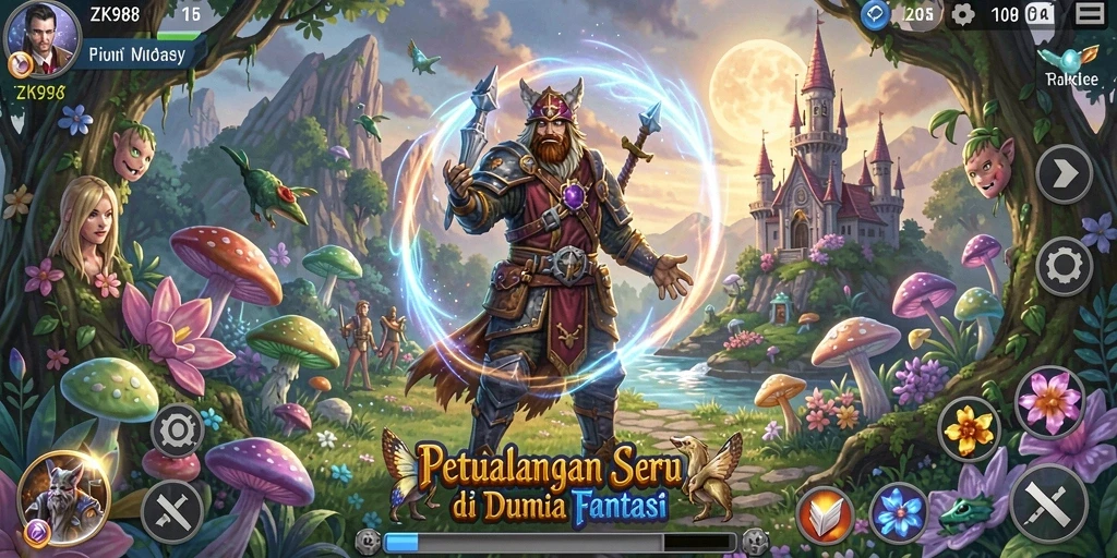 Tampilan gameplay menakjubkan dalam ZK988 dengan suasana petualangan yang seru.